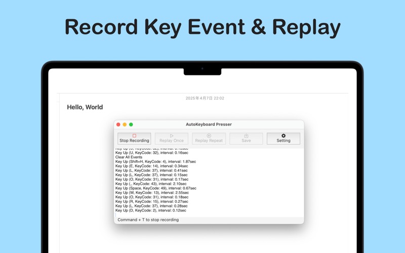 AutoKeyboard Recorder app screenshot
