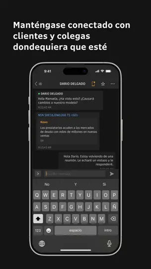Captura de pantalla de Bloomberg Professional en iPhone 4