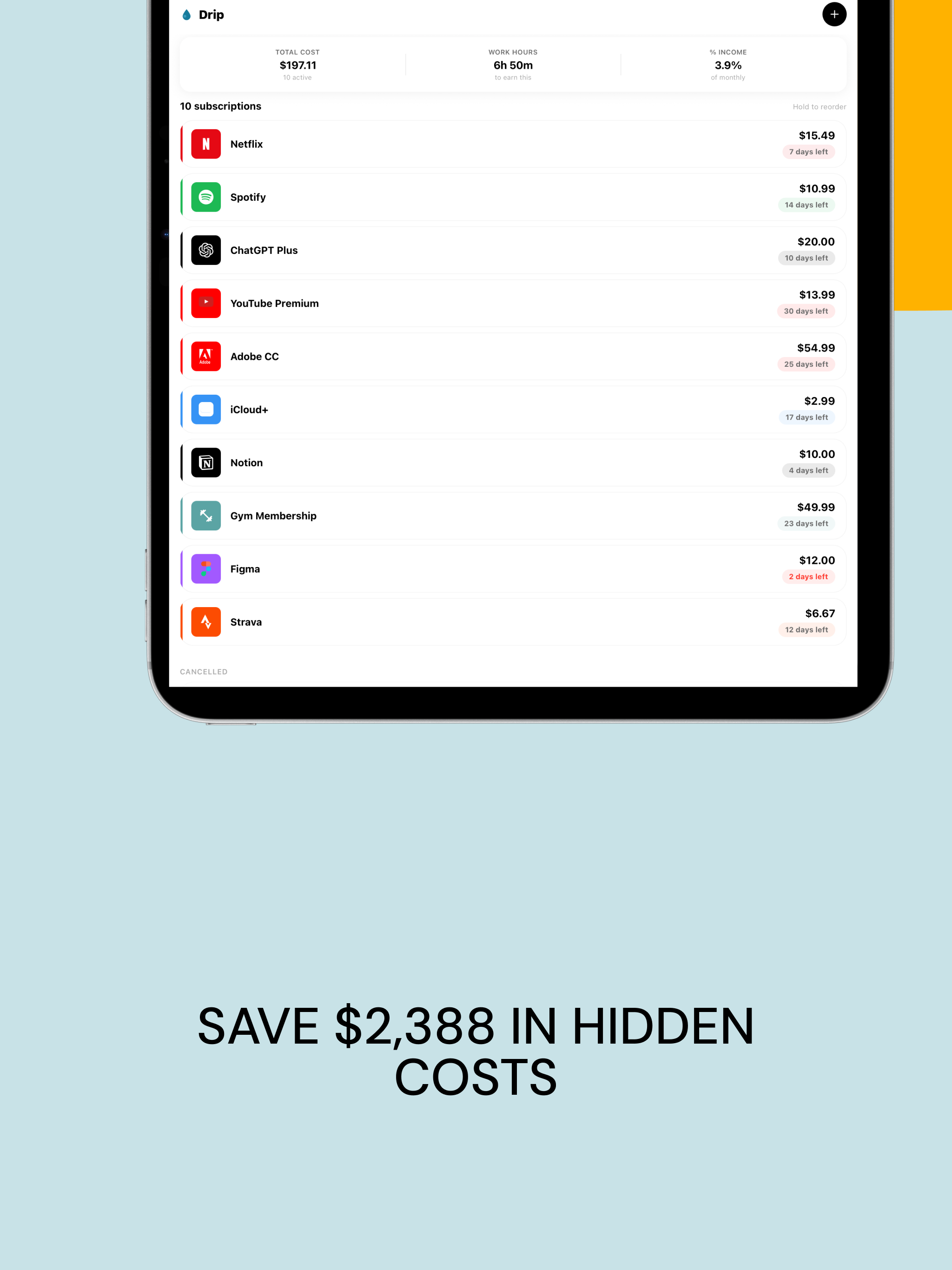 Drip: Subscription Manager screenshot 6