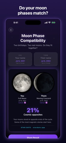 Star Date: Moon Compatibility Screenshot 1 of 5