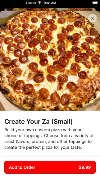 Za Bros Pizzeria iPhone screenshot 3 - Food & Drink app