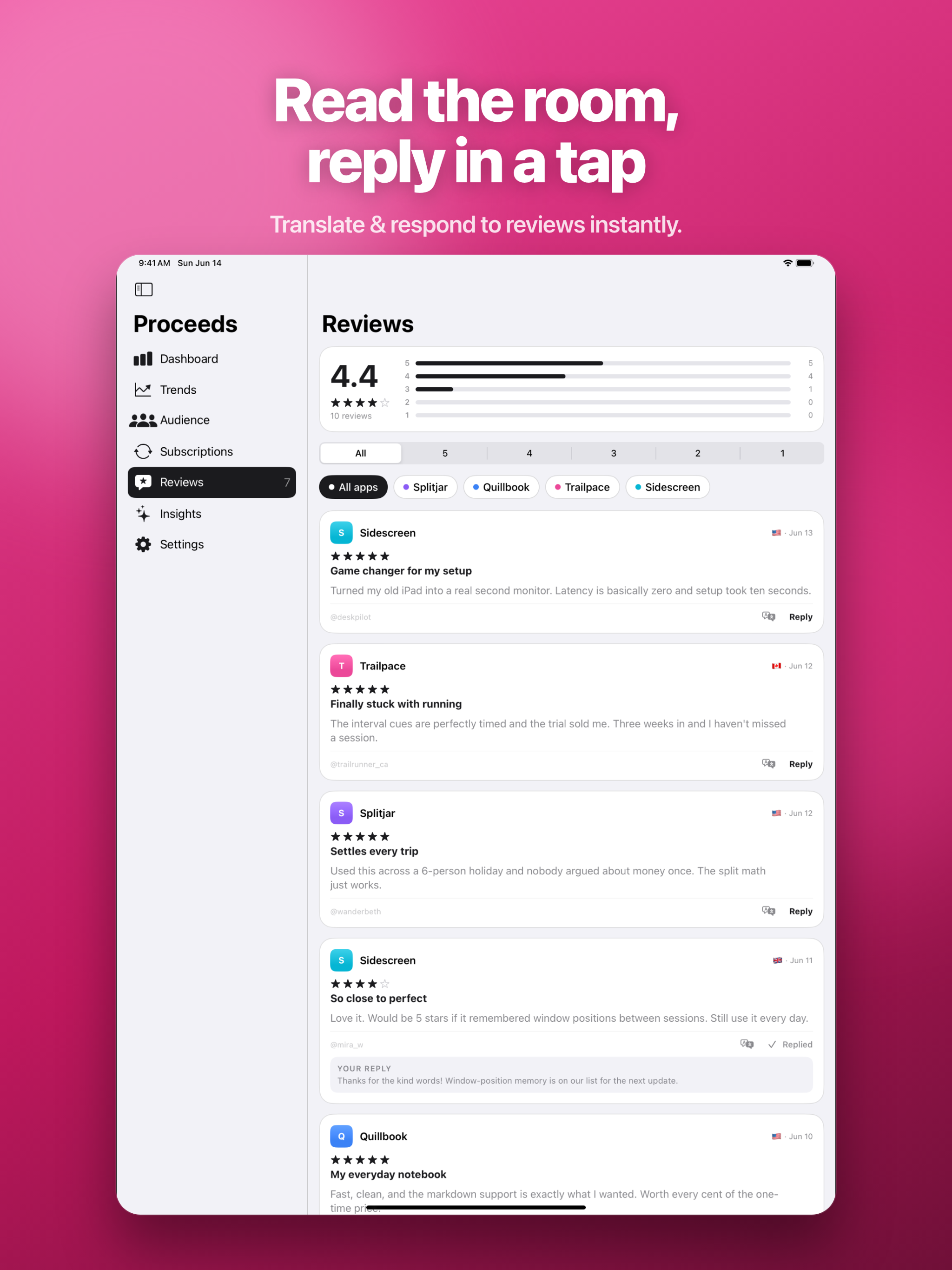 Proceeds: Sales Dashboard screenshot 10