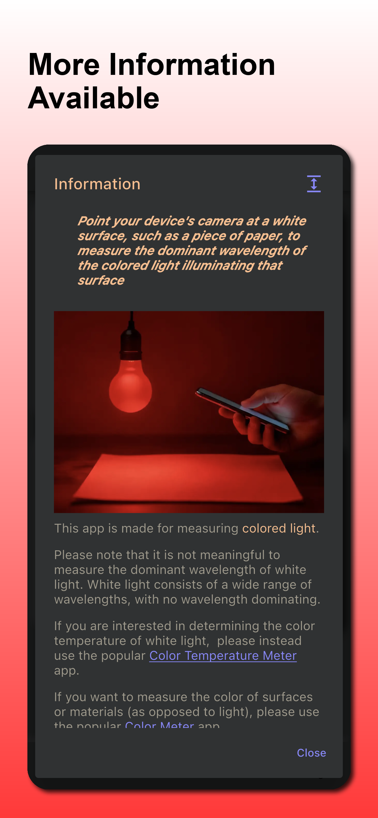 Light Spectrometer Wavelength screenshot 6