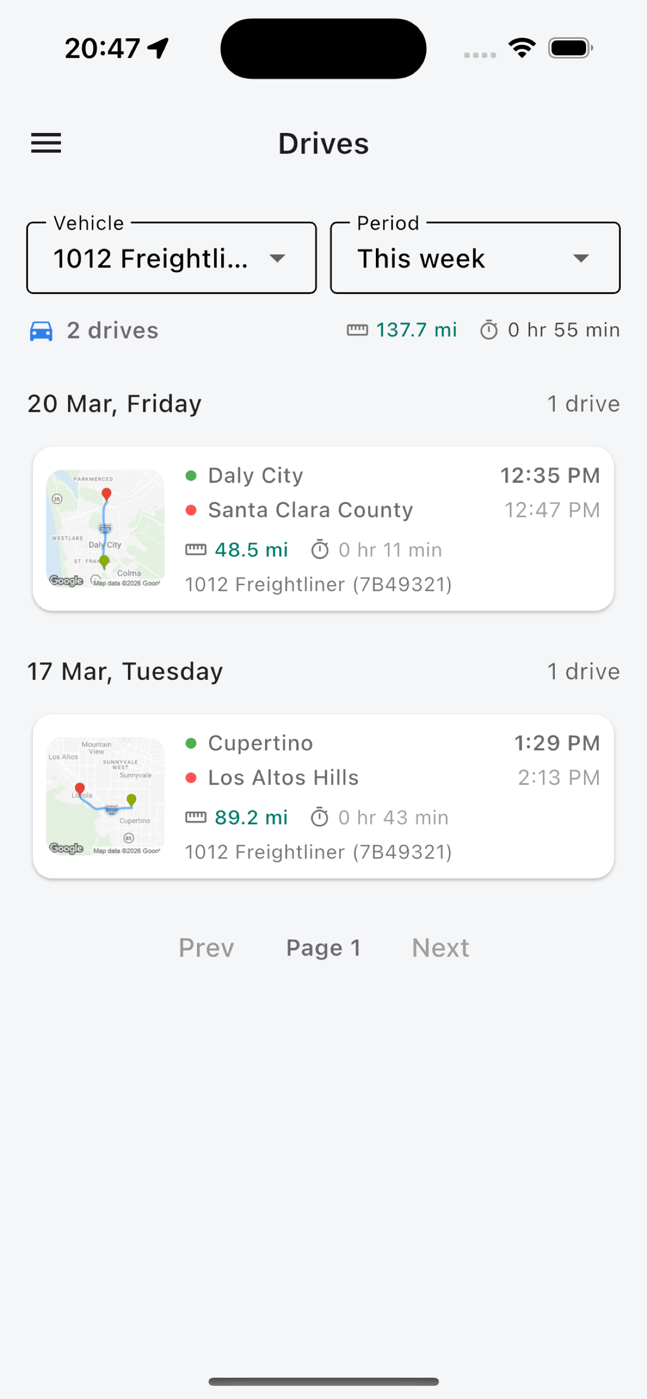 IFTA calculator - Driver App