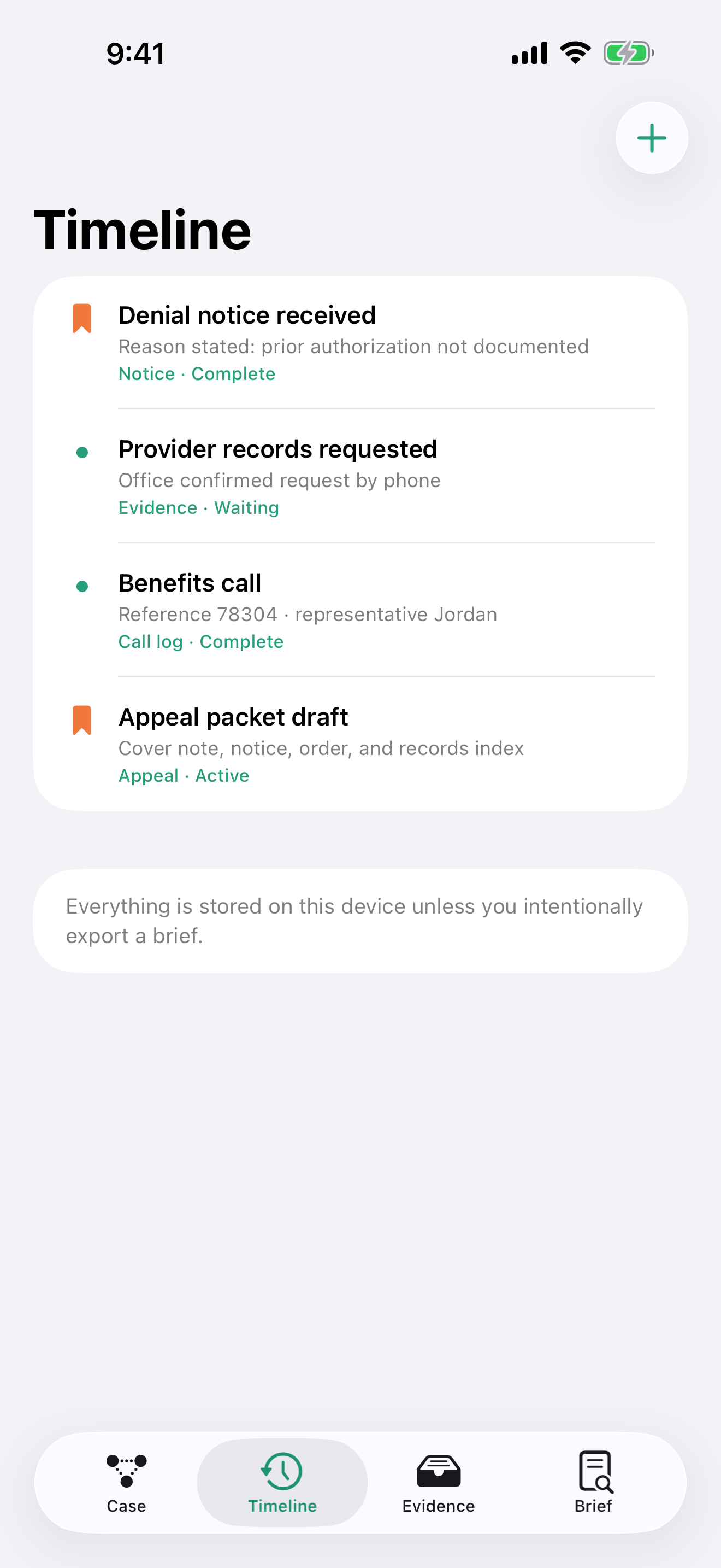 Appealrail: Claim Organizer screenshot 2 of 3