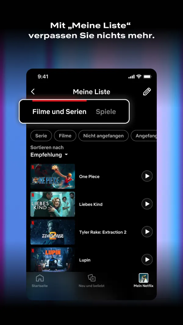 Netflix iPhone App Screenshot 5 – Unterhaltung
