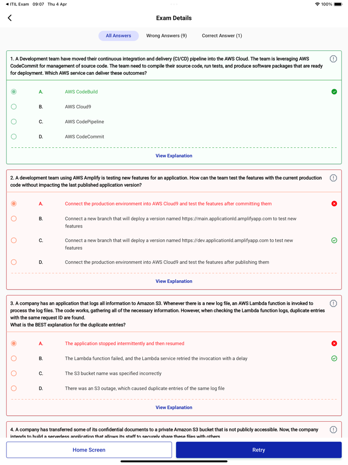 AWS Developer Exam Simulator
