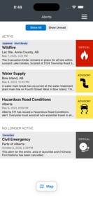 Alberta Emergency Alert screenshot