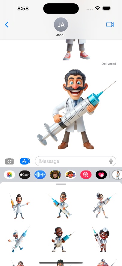 Happy Needle Stickers
