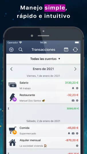 Captura de pantalla de Finanzas Y Gastos - MoneyStats en iPhone 4