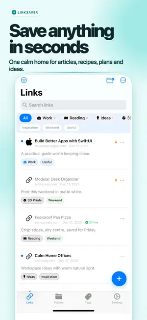 Link Saver: Bookmark Manager screenshot 1
