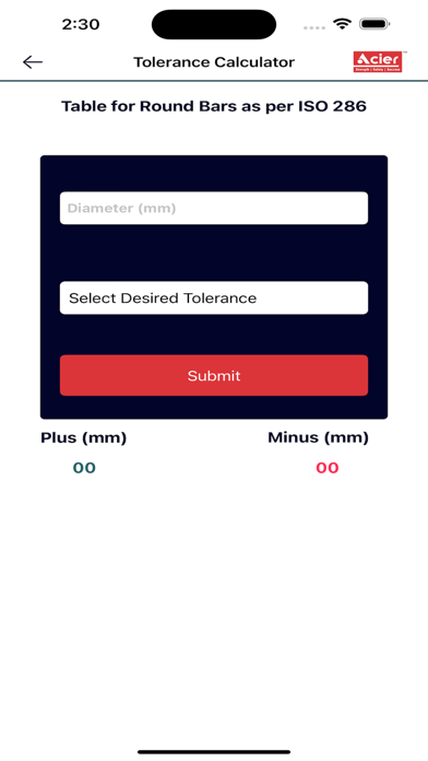 Screenshot 2 of Acier Metal Weight Calculater App