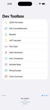 Dev Tool box - Developer Tools screenshot 1