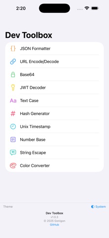 Dev Tool box - Developer Tools Screenshot 1 of 2