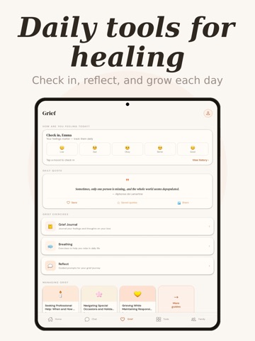 Better Grief: Grief Support iPad screenshot