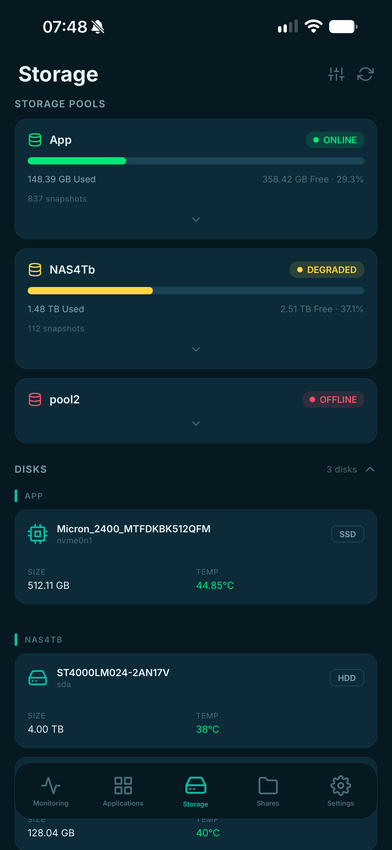Dashboard for TrueNAS screenshot 7