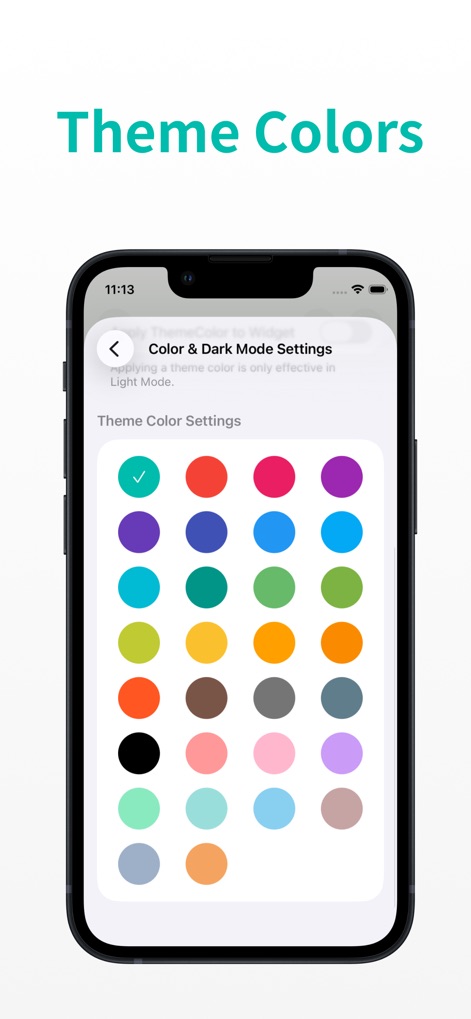 Minimal Tabbed ToDo List - Customize the app's aesthetic with a choice from 30 vibrant theme colors, accessible through the 'Theme Color Settings,' to match personal style preferences.