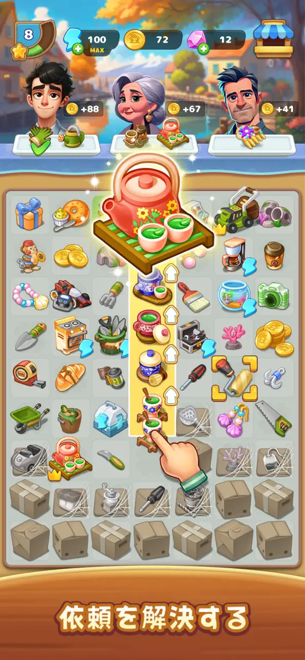 Merge Village : Story & Puzzle iOS Mod IPA screenshot 3 - iOS game interface