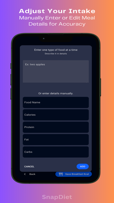 Food Calorie Tracker Meal Log iPhone screenshot 6 - Health & Fitness app
