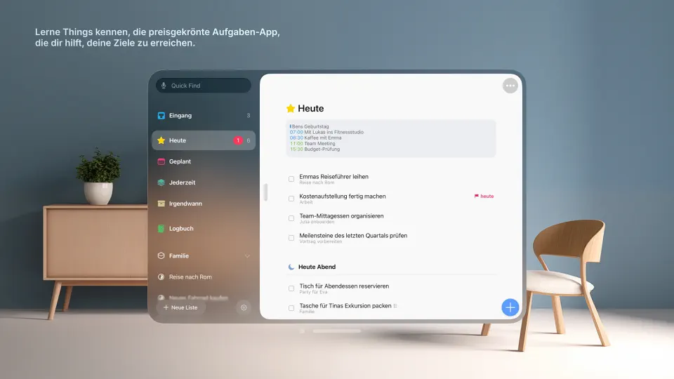 Screenshot von Things 3 For Vision auf dem iPhone 1