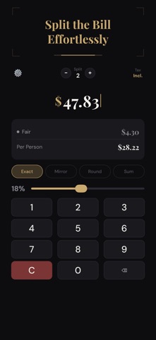 TipNoir — 小费计算器 screenshot