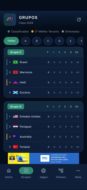 Copa 2026: Ao Vivo e Simulador iPhone screenshot 4