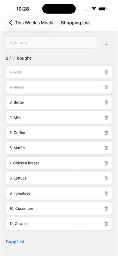 Meal Planner: Shopping List screenshot 4
