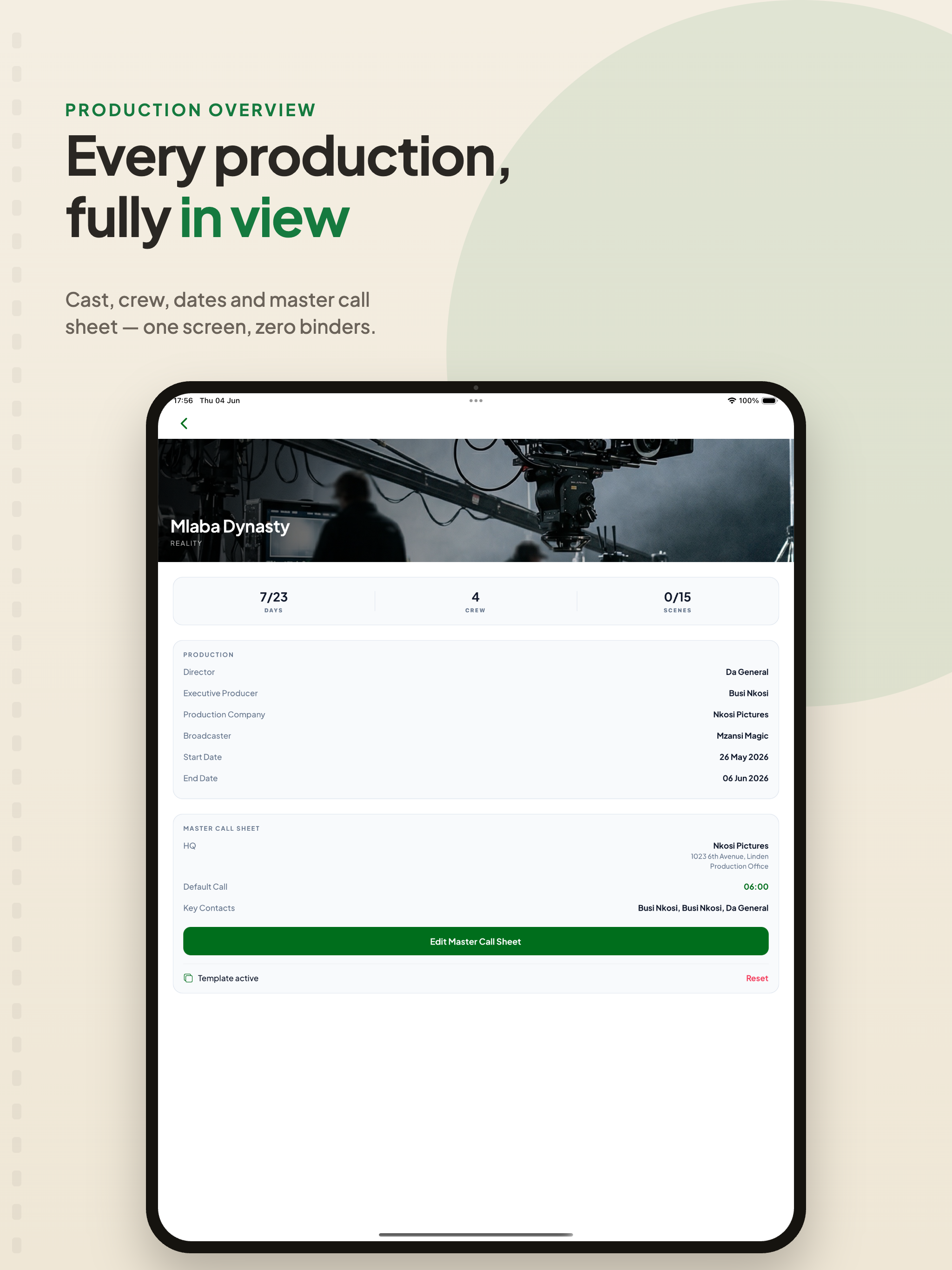 CrewCafé: Film Production App