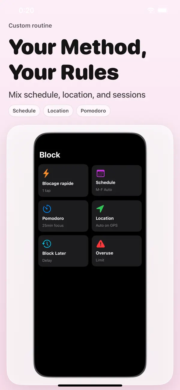 Screenshot #2 pour Bloqueur d'écran: Focus
