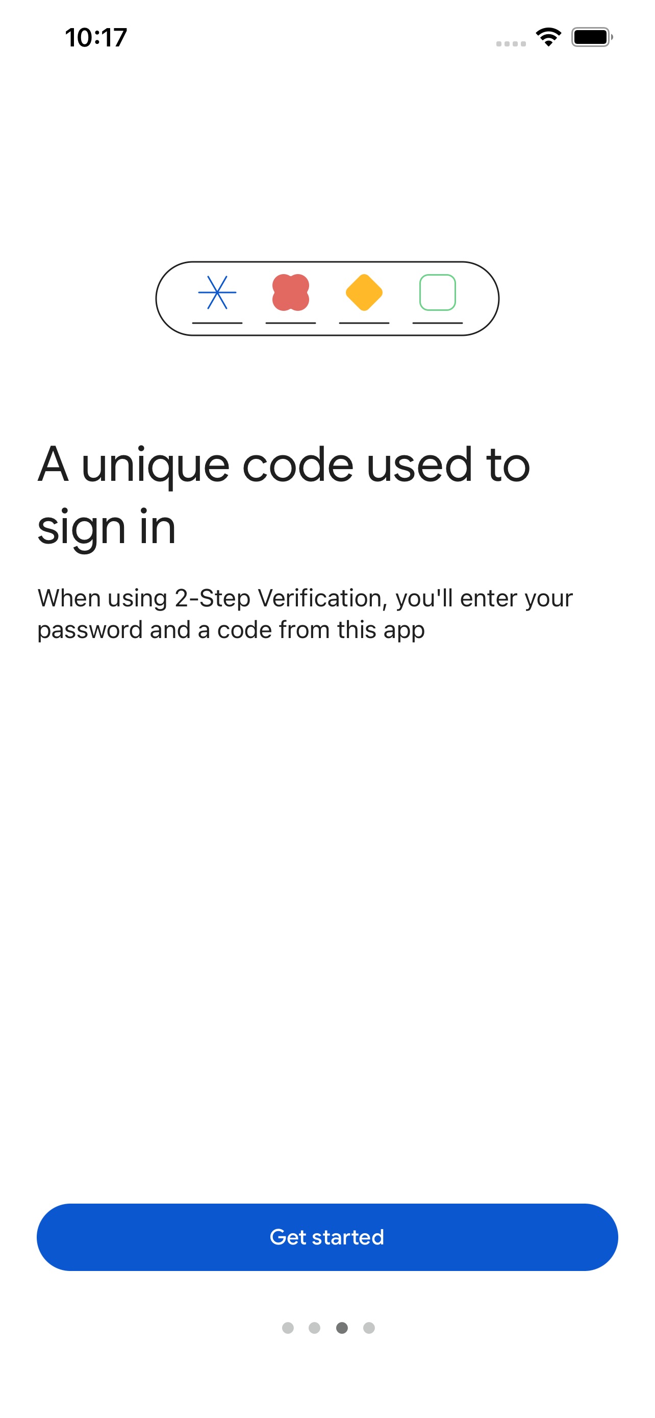 Google Authenticator screenshot