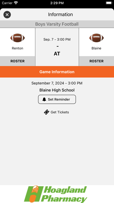 Blaine Athletics Screenshot
