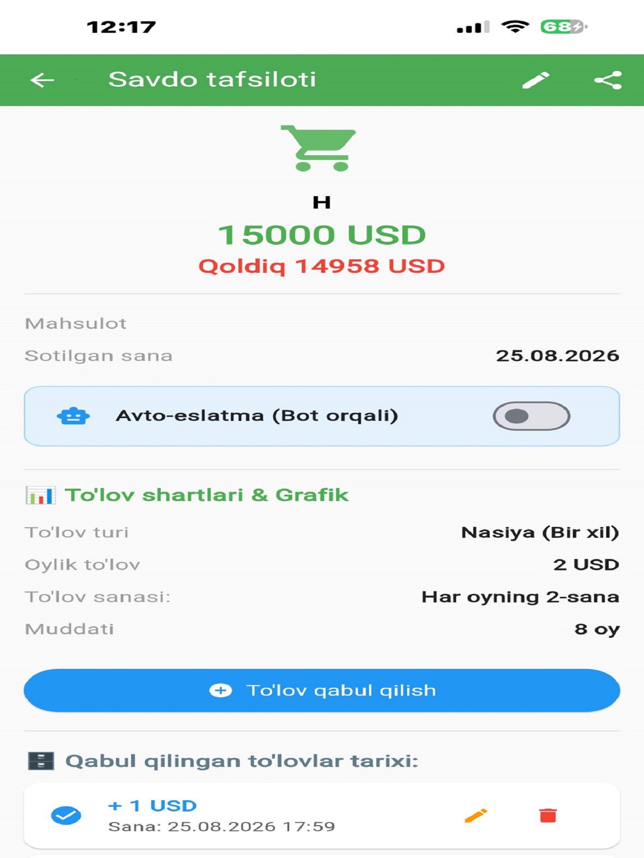 Screenshot 12 of Nasiya Savdo nazorati