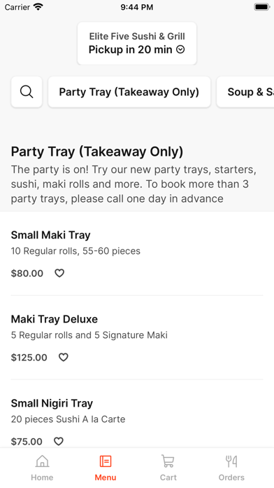 Elite Five Sushi & Grill iPhone screenshot 2 - Food & Drink app
