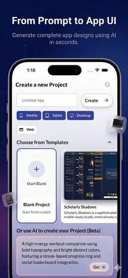 Captura de pantalla de AI App Builder - FlutterPilot en iPhone 1