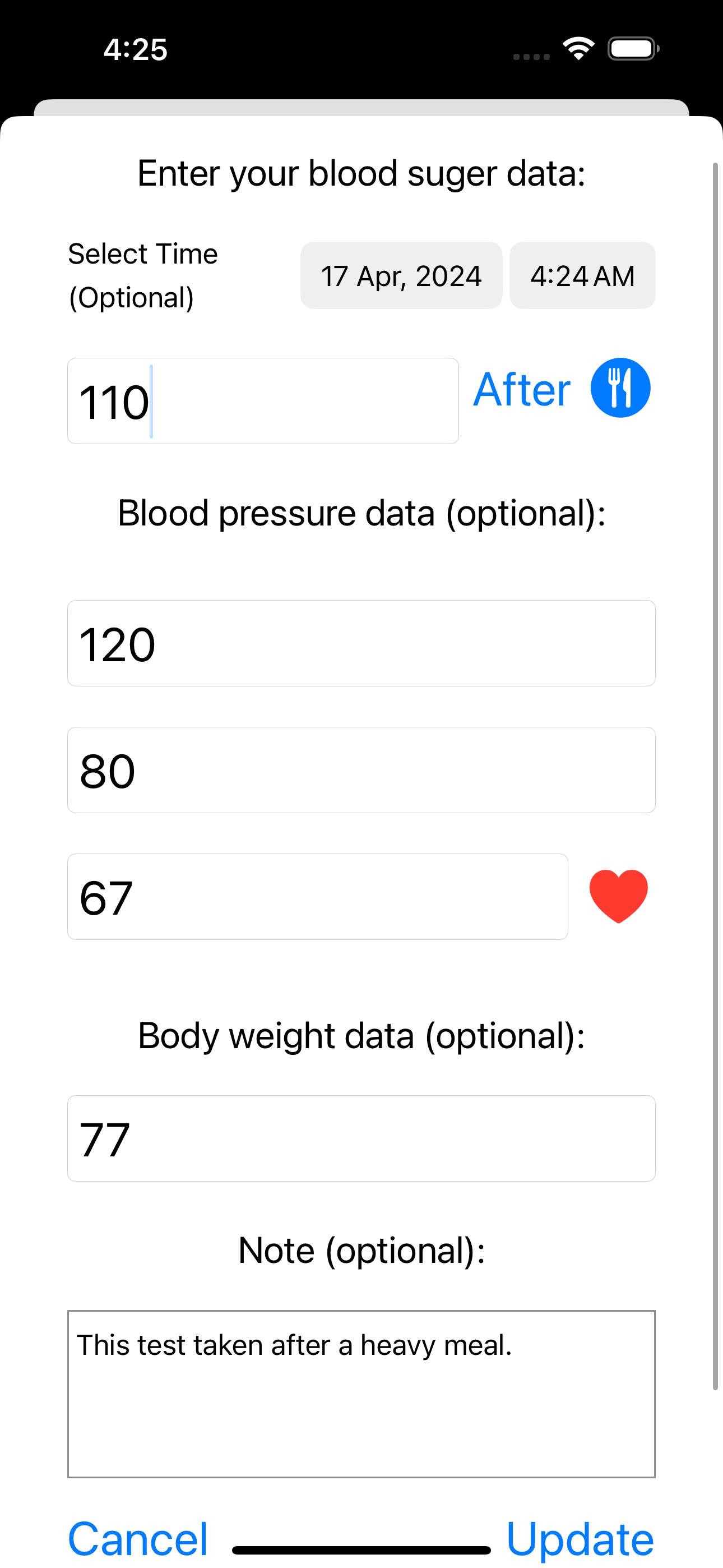 My Diabetic Diary