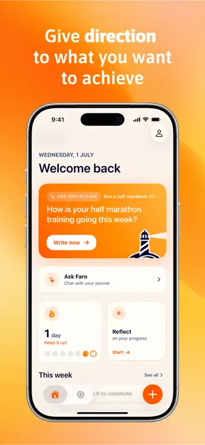 Faro: Goals & AI Journal screenshot 1
