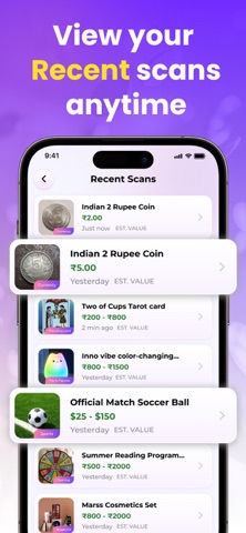 Collectibles Value Scanner iPhone screenshot