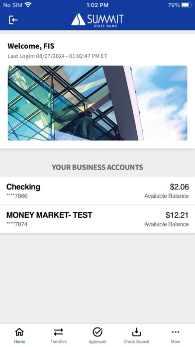 Business eBanking Screenshot