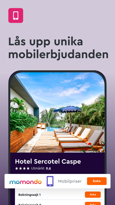 momond‪o‬ Flyg, Hotell, Hyrbil iPhone screenshot 4