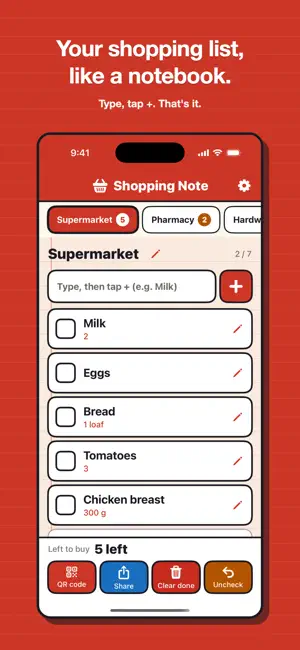 Shopping Note: Grocery List screenshot 1