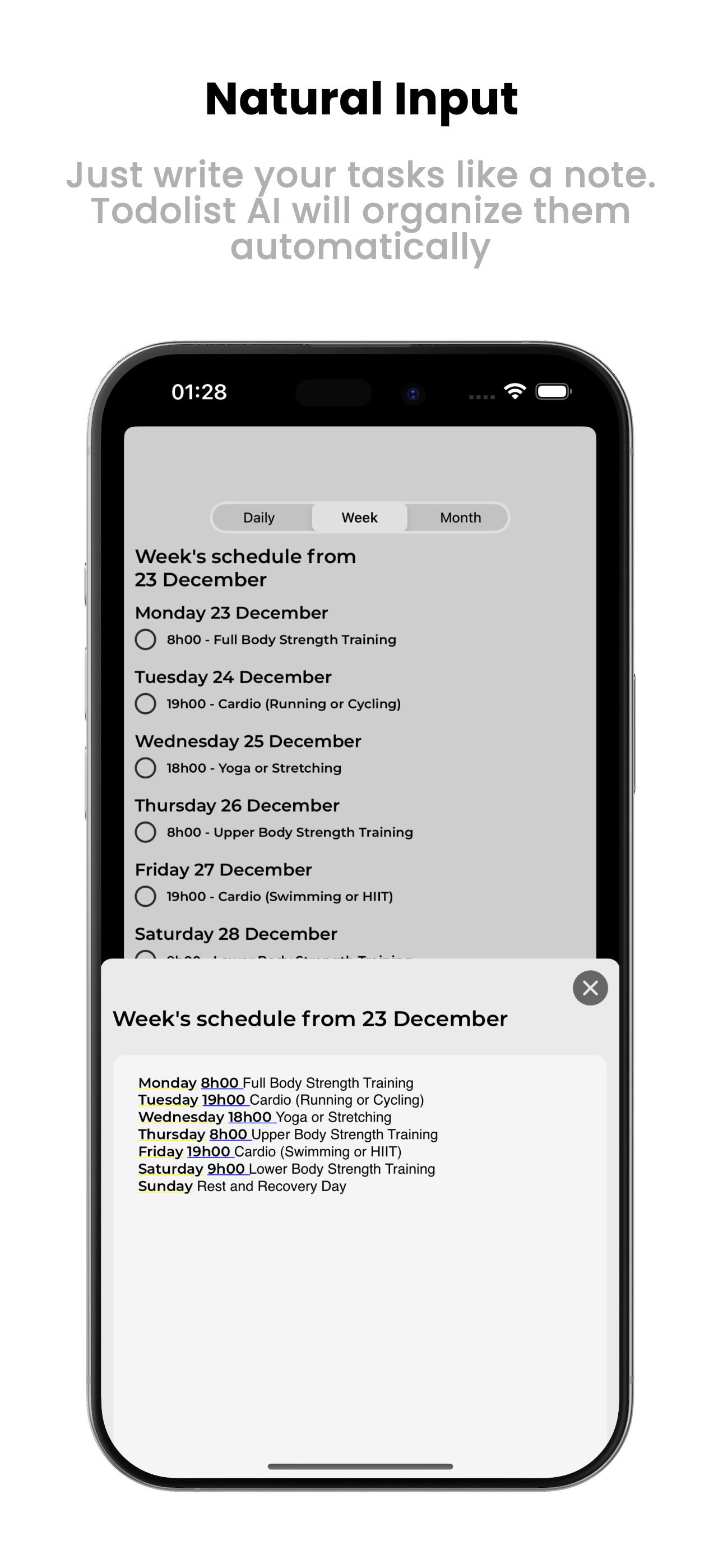 Todolist AI - Weekly Planner