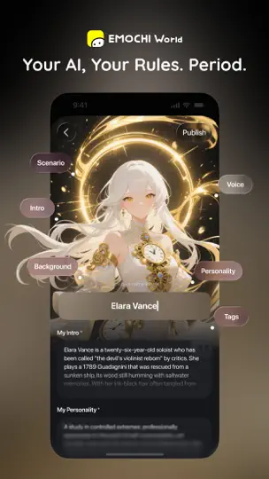Screenshot von EMOCHI World: AI Story Chat auf dem iPhone 4