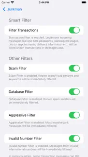 junkman: a.i. sms blocker iphone screenshot 2