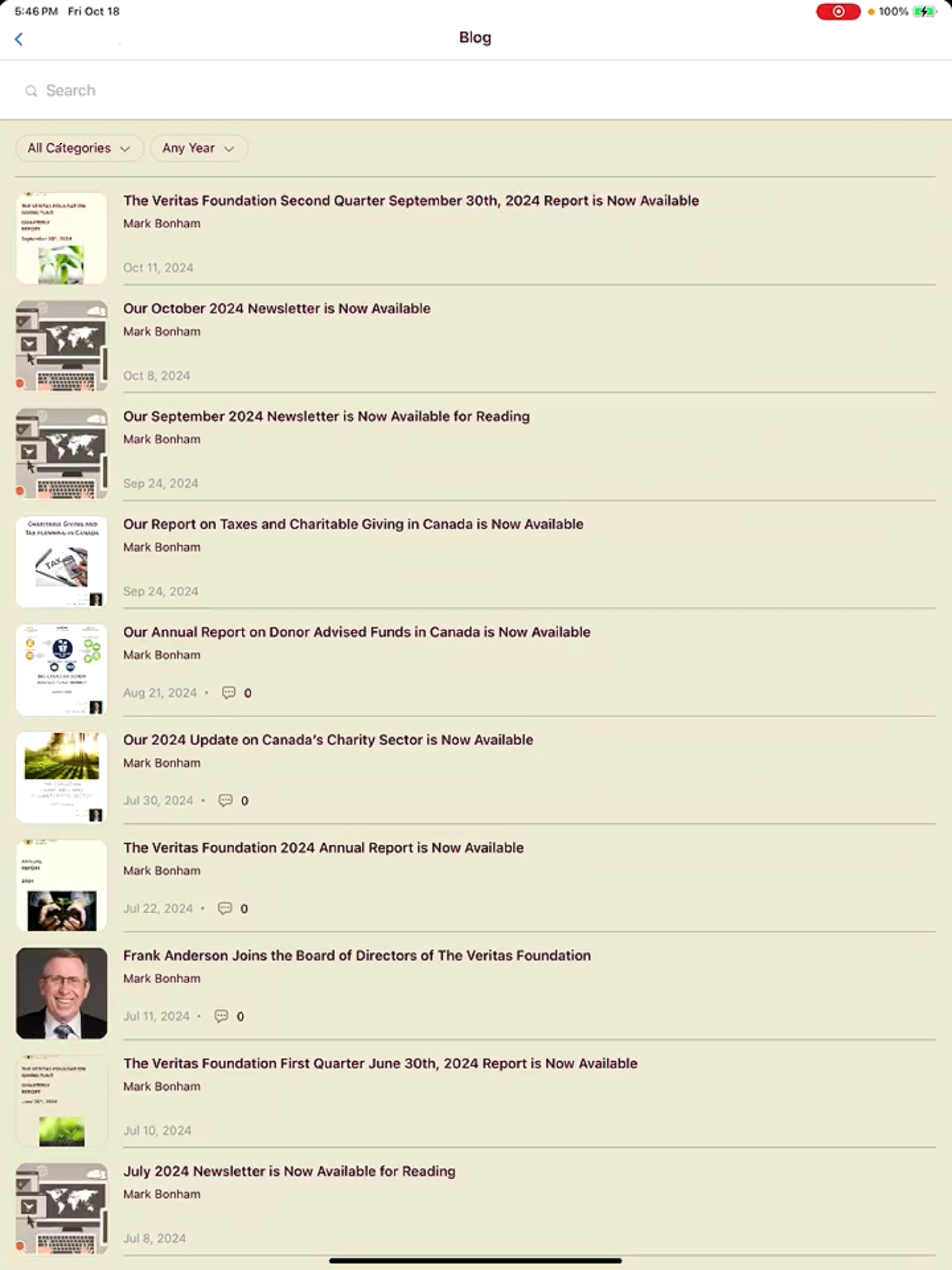 Veritas Foundation Giving Fund screenshot 6