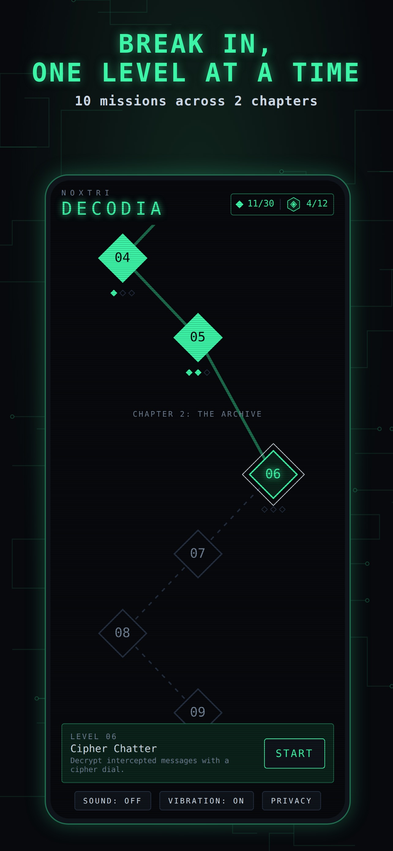 Screenshot 1 of Decodia: Hacker Logic Puzzle