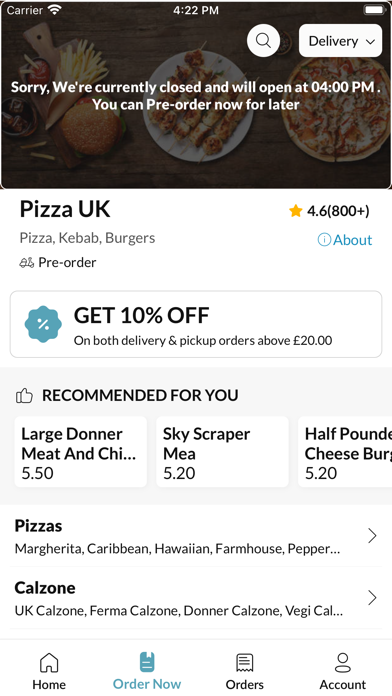 Pizza UK Screenshot