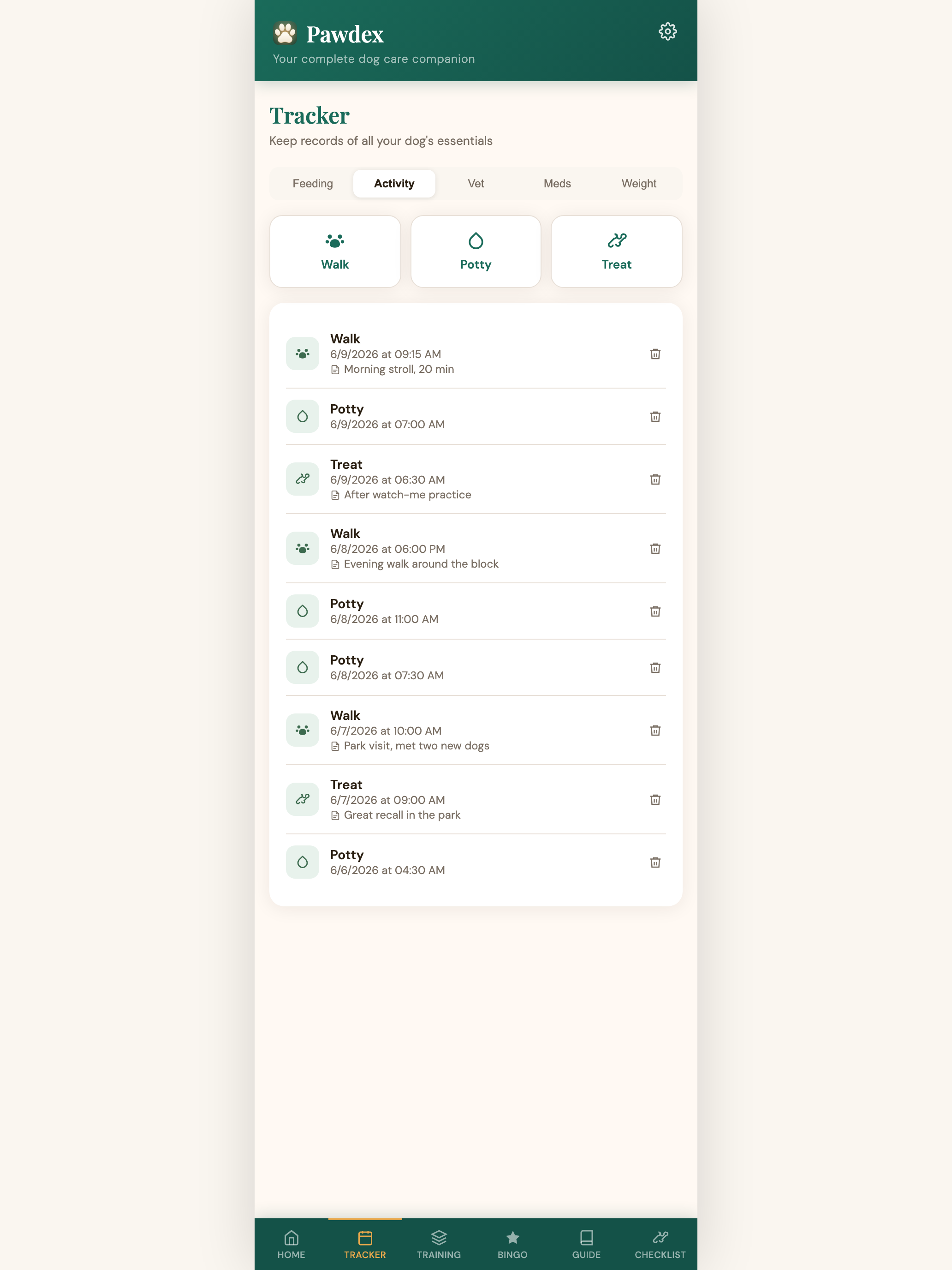 PawDex Pup Tracker