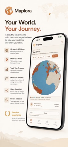 Maplora: Travel Map Tracker Screenshot 1 of 8