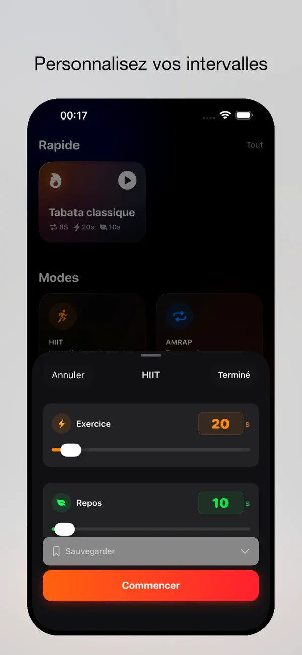 Screenshot #2 pour HanDi - Minuteur HIIT