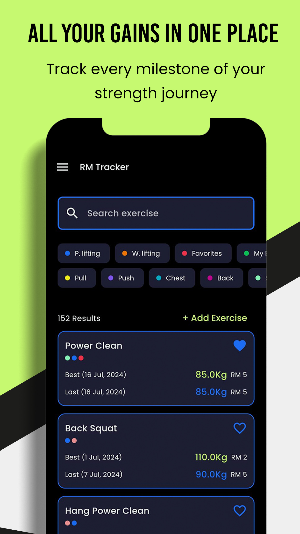 Workout RM Tracker & Gym Log